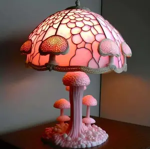 Lampu meja LED dalam ruangan USB, lampu meja Bersinar jamur warna-warni kreatif, lampu malam meja LED isi ulang daya USB dalam ruangan