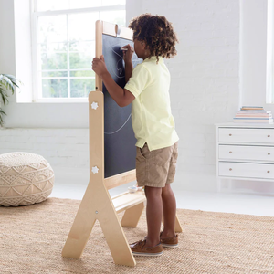 Chevalet en bois réglable en hauteur pour enfants, <span class=keywords><strong>tableau</strong></span> noir pour dessin et peinture, idéal pour la salle de jeux - Product Image 1