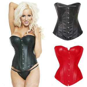 <span class=keywords><strong>Los</strong></span> adultos, grupo de edad y formadores de tipo de producto apretado cuerpo Shaperwear corsé de cuero negro en G String - Product Image 1