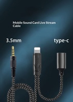 Câble audio OTG Type C pour iPhone et ordinateur, en nylon/PVC, conducteur en cuivre pur, alliage d'aluminium, accessoire de carte son pour diffusion en direct