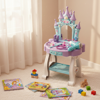 Table de toilette en plastique pour filles, ensemble de beauté, jouet de maquillage avec lumière et musique
