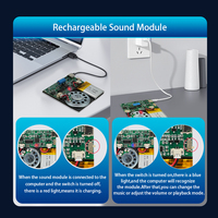 Lecteur MP3 USB rechargeable programmable 8M avec module vocal et mode d'activation par vibration