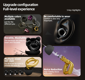 Protège-oreilles Hi-Fi Confortables - Réduction du Bruit et <span class=keywords><strong>Protection</strong></span> <span class=keywords><strong>Auditive</strong></span> - Idéaux pour Concerts, Musiciens, Festivals, Raves et Travail - Product Image 3