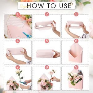 Boîtes à fleurs <span class=keywords><strong>pour</strong></span> la Saint-Valentin, enveloppes <span class=keywords><strong>pour</strong></span> bouquets de fleurs roses, emballage de bouquets de fleurs, papier cadeau, sacs à fleurs - Product Image 4