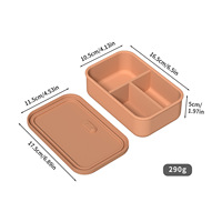 Boîte de rangement pour le déjeuner en silicone, qualité alimentaire, légère, utilisable au micro-ondes, boîte à lunch pour les employés de bureau, esthétique haut de gamme