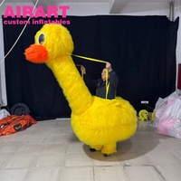 Vêtements d'autruche bleus gonflables de mascotte de marche de rue d'activité sur mesure, costume d'autruche gonflable avec le matériel de peluche