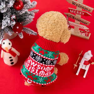 Pulls <span class=keywords><strong>de</strong></span> Noël en gros, vêtements à col roulé pour l'hiver et l'automne, logo personnalisé, <span class=keywords><strong>pull</strong></span> en tricot jacquard mignon pour animaux <span class=keywords><strong>de</strong></span> compagnie - Product Image 1