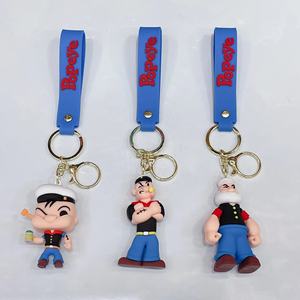Nuevo llavero de goma suave de Popeye de fábrica, llavero de pareja de dibujos animados, mochila, accesorios colgantes para coche, juguetes 3D, llaveros - Product Image 2