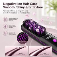 Peigne lisseur rechargeable Torlin 2600mAh 33W, 3 réglages de température, double chauffage PTC, soin aux ions négatifs, brosse lissante