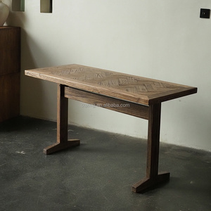 Table à manger <span class=keywords><strong>vintage</strong></span> rustique en bois massif, en rondins naturels, faite à la main, meubles de salle à manger pour la maison - Product Image 1