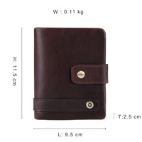 Dompet kulit asli laris, ritsleting pendek, dompet koin, serbaguna, sederhana, dompet RFID Multi Slot, dompet pria