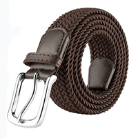 Ceinture élastique tressée décontractée et résistante, plusieurs couleurs au choix, livrée en coffret cadeau