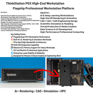 Estación de Trabajo ThinkStation PGX AI Mini DGX de Doble CPU, Sellada de Fábrica, Rendimiento de Vanguardia, Optimizada para IA, Renderización y Simulación, Compatible con Doble Sistema Operativo - Product Image 4