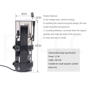 Écumeur de protéines <span class=keywords><strong>Resun</strong></span> SK-300 Mini écologique en plastique pour aquariums de récifs coralliens 10L modèle à suspendre pour eau salée - Product Image 5
