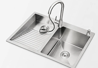 Évier de buanderie en acier inoxydable avec lavabo et double évier facile à nettoyer.