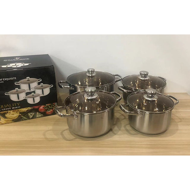 High Quality Stainless Steel Cookware Set of 4 Piece Cooking Pot Set Home Kitchen Cookware Soup & Stock Pots · image 2