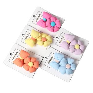 Flores de tela para niños, rellenos de <span class=keywords><strong>Netflix</strong></span> de algodón, clip superior de flor grande, tarjeta de cabello, flequillo, clip de mar, tocado - Product Image 1