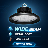Lumière LED UFO IP65 pour entrepôt industriel, 150W, 18000lm, réflecteur en aluminium