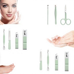 7 In 1 Nail <b>Kit</b> Stainless Steel <b>Manicure</b> Tools With Case Portable For Adult Classic Style - Product Image 2