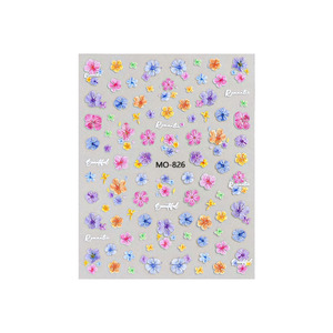 Autocollants pour ongles rétro printaniers à fleurs séchées, couleurs mélangées, fleurs séchées du jardin de Monet, petites fleurs DIY - Product Image 5