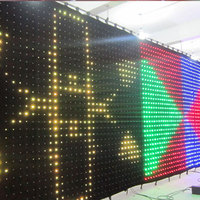 Backdrop Konser Lipat P10 3m*8m Kain Video LED/Kain LED Tirai Visi Dengan Kontrol DMX&SD&PC