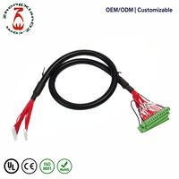 Harness Kabel Sinyal PLC Kustom OEM, Konduktor Tembaga Berlapis Timah PVC, 16P 8P Dual 12P, Blok Terminal Sekrup, Tabung Bernomor