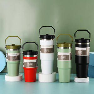 DD3993 Nuevo Producto Vaso Térmico de Doble Pared con Aislamiento al Vacío, Tapa Abatible, 30oz, Acero Inoxidable, con Asa para Camping - Product Image 4