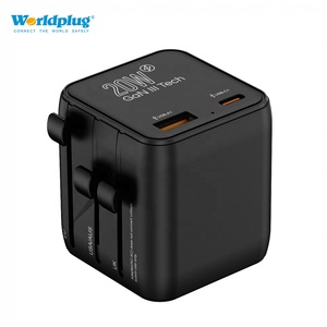Worldplug kích thước nhỏ gọn PD QC 20W USB sạc nhanh <span class=keywords><strong>Adapter</strong></span> quốc tế trên toàn thế giới phổ du lịch cắm <span class=keywords><strong>Adapter</strong></span> - Product Image 1