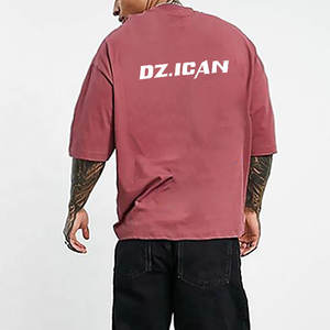 T-shirt de luxe en coton pour homme, style streetwear, uni, coupe oversize et carrée, grammage lourd, vierge, vente en gros, fabricant - Product Image 3