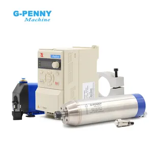 Gpenny kit poros kerja logam 0,8kw, 12000-24000rpm 400Hz tipe peluru 0.005mm & pemegang & pompa & Inverter vektor H110