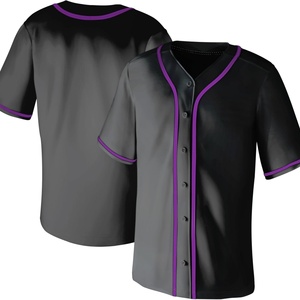 Chemises pour hommes à manches courtes, style hip-hop, sport, décontractées, boutonnées, uniformes, hip pop, hipster, maillots de baseball vierges - Product Image 4