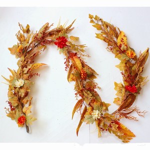 Festival de otoño Leaf Pampas Grass Swag Artificial Fall Grass and Grain Harvest Swag para la decoración de la puerta delantera de Acción de Gracias - Product Image 3