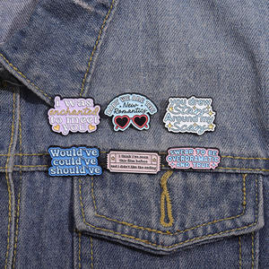 Broche en métal <span class=keywords><strong>anglais</strong></span> inspirante couleur claire collier épingle Badge accessoires créatifs «aurait pu être aurait dû avoir des souvenirs - Product Image 4