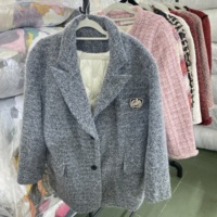Vestes d'hiver d'occasion en gros, manteaux en tweed pour femmes de seconde main à revendre