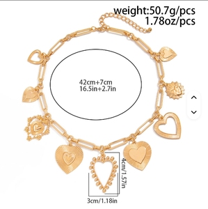 Collana Sportiva per Ragazze, Gioiello da Collo con Ciondolo a Cuore, Decorazione Estetica, Collane Metalliche, Accessori con Catena per Donne - Product Image 4