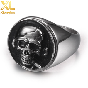 Retro Statement Hip-hop Titanium Steel Stainless Steel Pirate <b>Skull</b> <b>Ring</b> for Men - Product Image 2