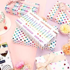 Wholesale Disposable Printed High Quality Birthday <b>Tissue</b> Rolls Rainbow Foil Candles Packaging <b>Wrapping</b> <b>Paper</b> Roll Superior - Product Image 2