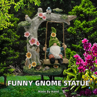 Sculpture de gnome en résine personnalisée faite à la main, 10 cm, thème forêt antique, pour intérieur/extérieur, décoration de jardin féerique, souvenir pour la maison