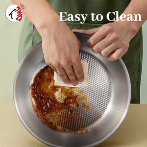 ODM/OEM Induction Triply <strong>Stainless</strong> Steel Cooking Skillet 20cm 24cm Non Stick <strong>Cookware</strong> Honeycomb Design Fry Pan - Product Image 3