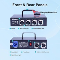 Répartiteur DMX512 LED 4 canaux Pknight DMX S4M, corps en cuivre, blanc neutre 4100K, 1 entrée/4 sorties optiquement isolées, pour éclairage mural de truss