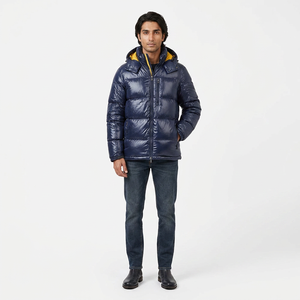 FINER THREADS Adult Men's <b>Canvas</b> Stand Collar Front Logo Winter Puffer Jacket Nylon/Cotton Shell Customized Color Casual Warm - Product Image 1