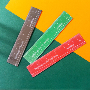 Règle en bois colorée à motifs de dessins animés, outil pédagogique rétro, papeterie en bois pour l'apprentissage de l'anglais, pendentif en bois. - Product Image 2
