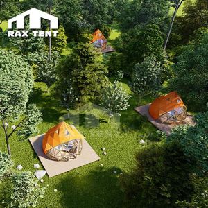 Tente de luxe à dôme géodésique pour le glamping et les centres de villégiature familiaux avec baie vitrée en verre trempé - Product Image 6