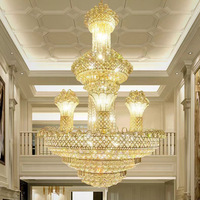 Lustre suspendu en cristal de luxe de style loft pour salon, décoration LED pour villas, hôtels, couloirs