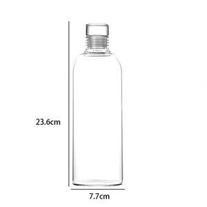 Bouteille en verre borosilicate transparente à paroi simple avec marqueur de temps, qualité alimentaire, 500 ml, 750 ml, avec couvercle, vente en gros personnalisée - Product Image 3