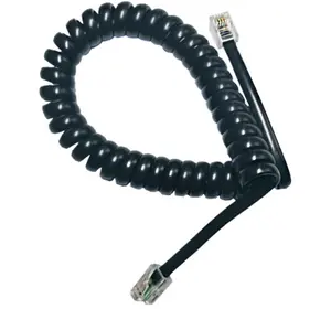 <span class=keywords><strong>Cable</strong></span> Espiral Personalizado RJ9 RJ11 RJ12 Negro Blanco, <span class=keywords><strong>Cable</strong></span> Plano para Teléfono, Accesorios de <span class=keywords><strong>Cable</strong></span> en Espiral, <span class=keywords><strong>Cable</strong></span> de Extensión - Product Image 1