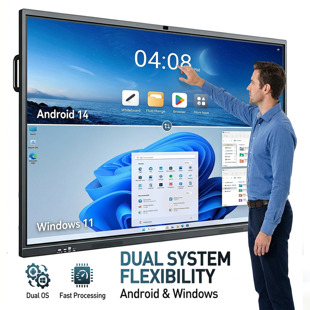 Android 14 Interactive Flat Panel 55 65 75 86 98 110 Inch 4K UHD Smart Board with Collaboration Software Interactive Whiteboard