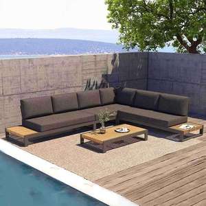 Ensemble de canapés d'extérieur, mobilier de jardin, résistant à l'eau et au soleil, <span class=keywords><strong>en</strong></span> aluminium, contemporain, écologique, pour hôtel, combinaison pour cour - Product Image 1