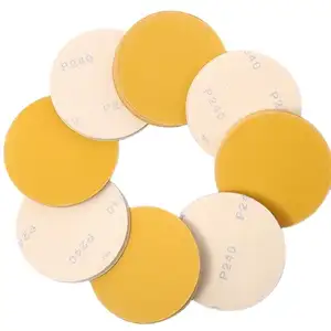 Высокое качество 5 дюймов 125 мм Золотой шлифовальный диск желтый алюминиевый оксид абразивный диск наждачной бумаги