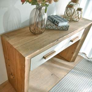 INNOVA Mueble Auxiliar Retro Personalizable, Gabinete Lateral de Madera Sólida Natural, Estilo Rústico, para Sala de Estar, Entrada, Almacenamiento Multifuncional - Product Image 4